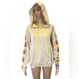 FATE COLOR BLOCK SLEEVE DETAIL HOODIE SWEATER  size S